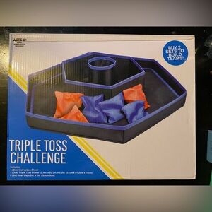 Bean Bag Toss Game Set with Blue and Orange Bags